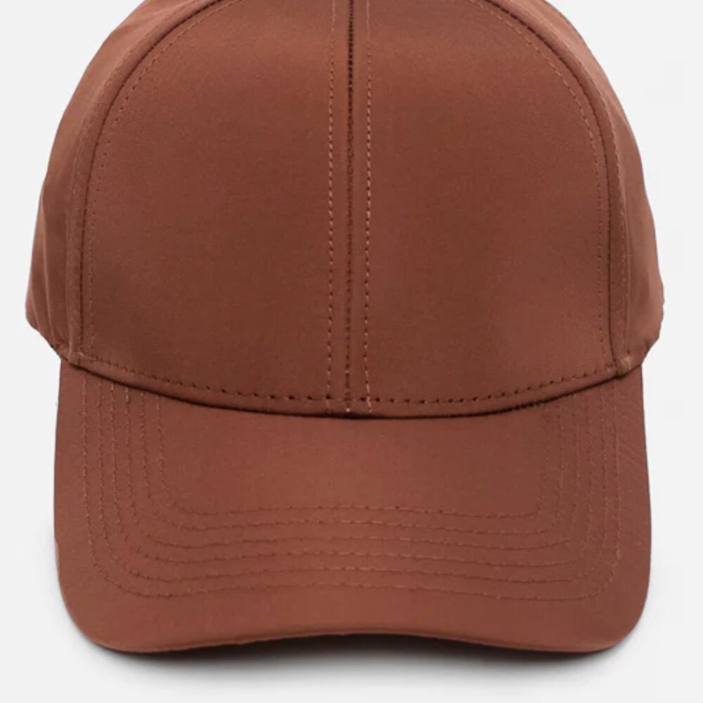 NEW Popflex Active Go with the Bow High Pony Cap Hat Brown S/M